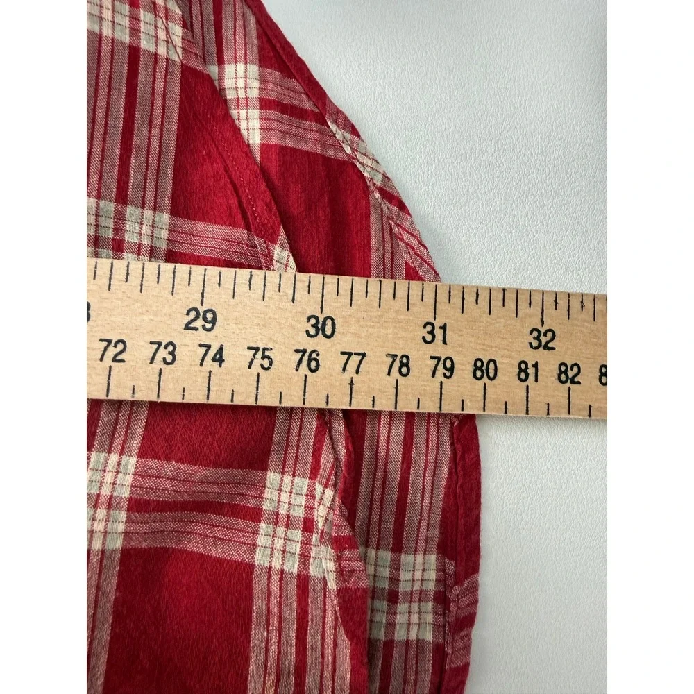 Polo Ralph Lauren Blaire Mens Red White Plaid Short Sleeve Button Down Shirt Med